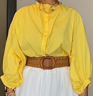 Chemise bouffante 
100% Cotton
Jaune