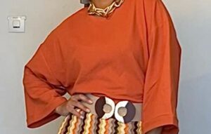 Shirt-T piqué Oversize 
Orange foncé