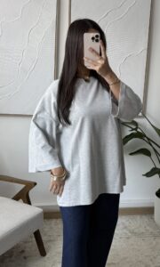 Shirt-T piqué Oversize 
Gris