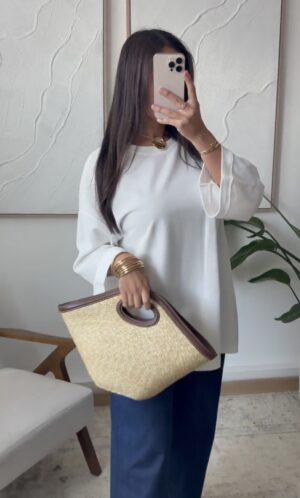 Shirt-T piqué Oversize 
Blanc