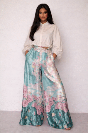 img_3266 Pantalon fluide Champêtre Vert/Rose