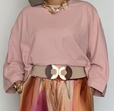 Shirt-T piqué Oversize 
Rose