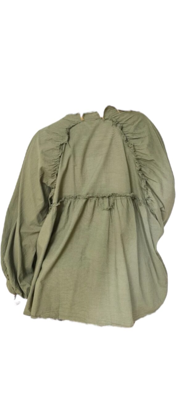 Chemise bouffante Kaki 
Grande Taille
100% Cotton