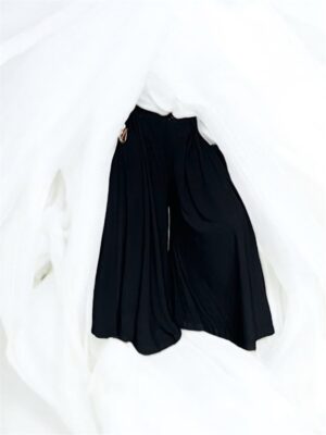 Pallazo large Noir (30% Lin)