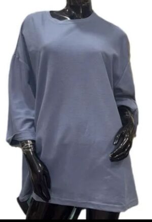 Shirt-T piqué Oversize 
Bleu Jean