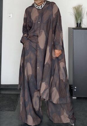 Ensemble à motifs Marron