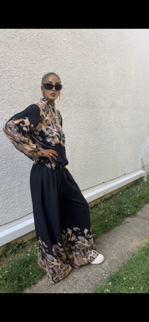 Ensemble Léopard Grande Taille Noir
