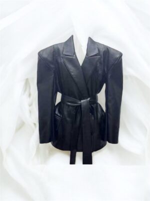 Blazer simili-cuir épaulette