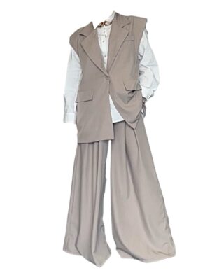 Ensemble blazer taupe clair