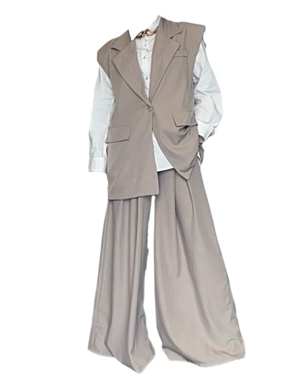 Ensemble blazer taupe clair