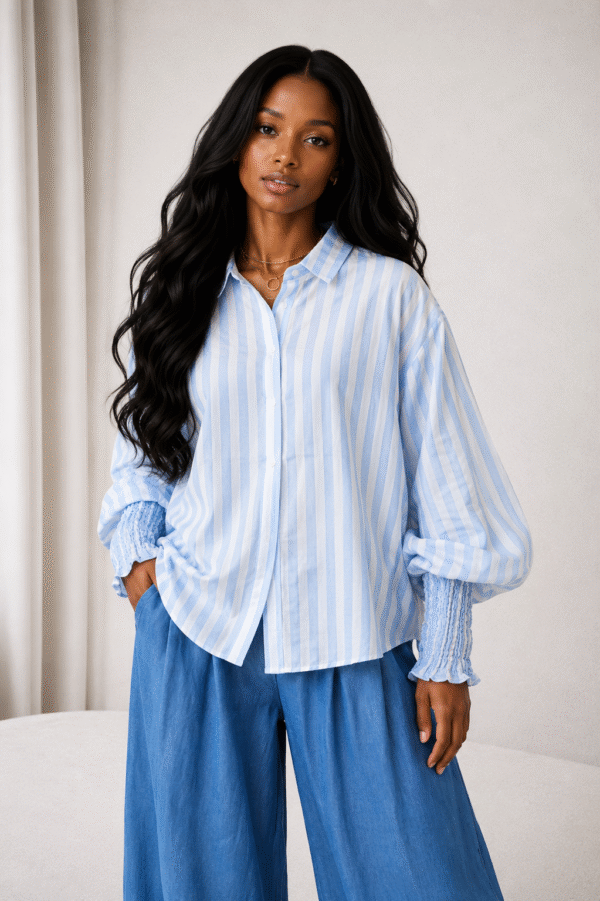 Chemise bouffante rayé
