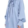 Blouse col ruban