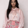 Blouse col ruban